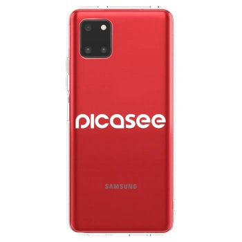 Picasee silikonowe przeźroczyste etui na Samsung Galaxy Note 10 Lite N770F - Picasee - new logo - white