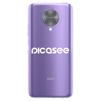 Picasee silikonowe przeźroczyste etui na Xiaomi Poco F2 Pro - Picasee - new logo - white