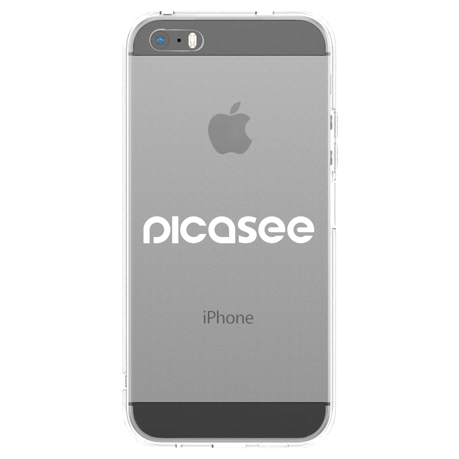 Picasee silikonowe przeźroczyste etui na Apple iPhone 5/5S/SE - Picasee - new logo - white