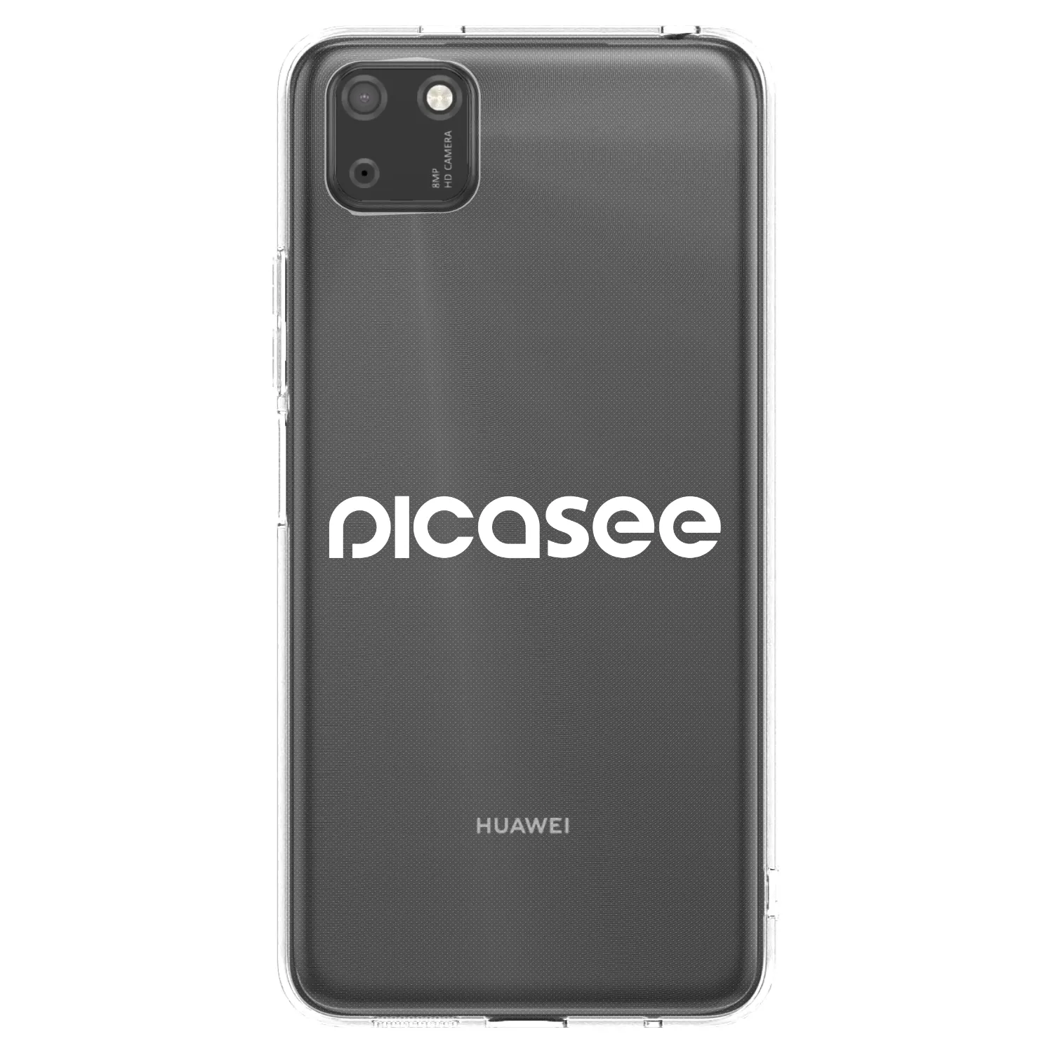 Picasee silikonowe przeźroczyste etui na Huawei Y5P - Picasee - new logo - white