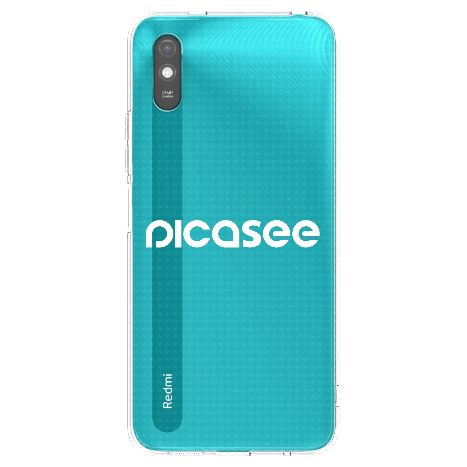 Picasee silikonowe przeźroczyste etui na Xiaomi Redmi 9A - Picasee - new logo - white