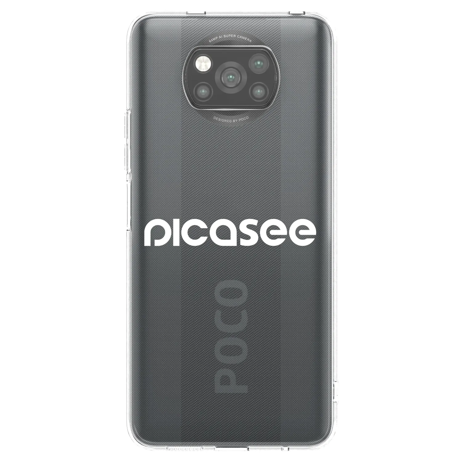 Picasee silikonowe czarne etui na Xiaomi Poco X3 - Picasee - new logo - white