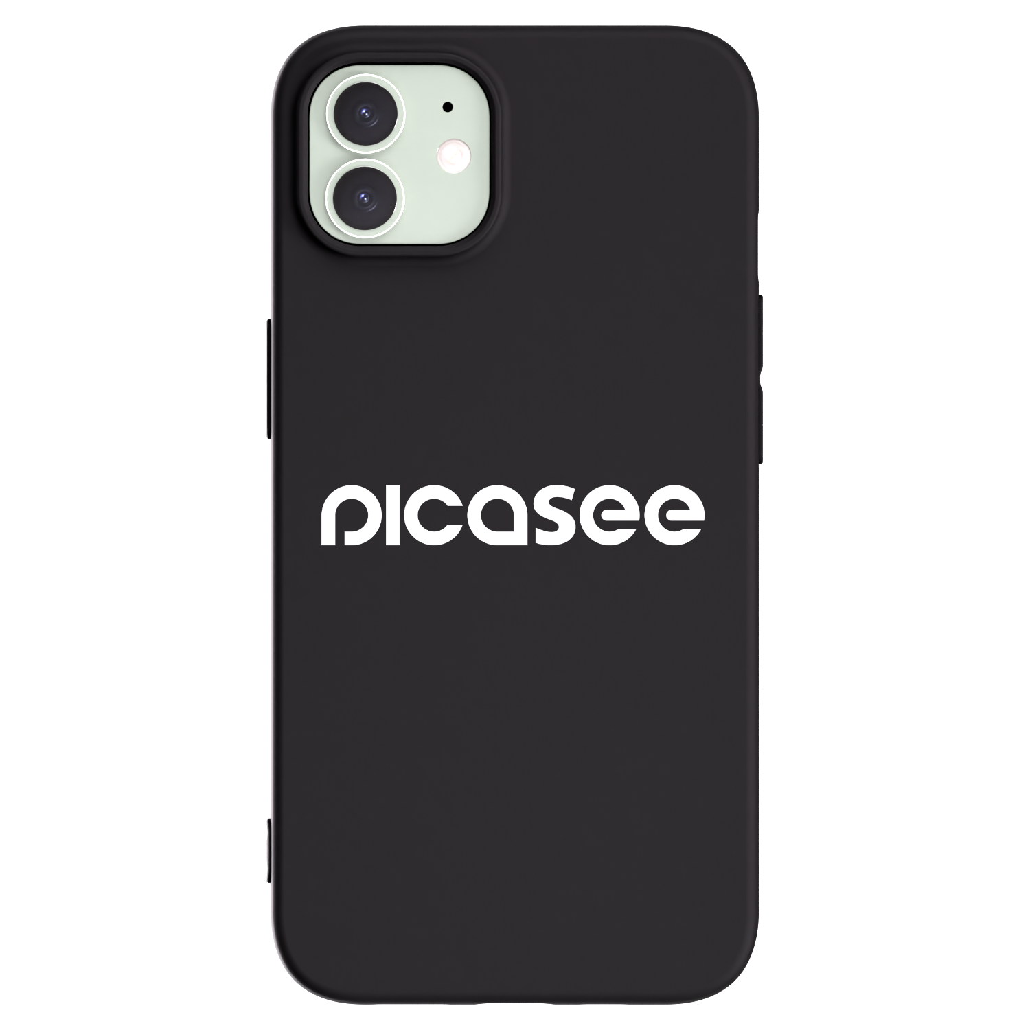 Picasee silikonowe czarne etui na Apple iPhone 12 - Picasee - new logo - white