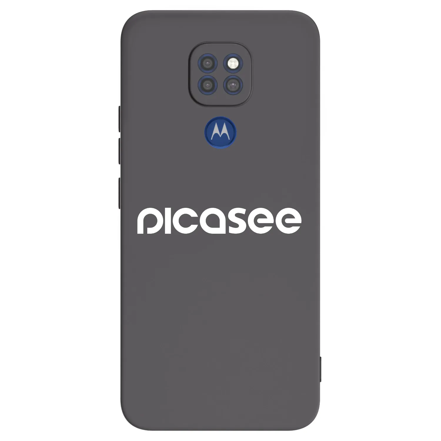 Picasee silikonowe czarne etui na Motorola Moto G9 Play - Picasee - new logo - white