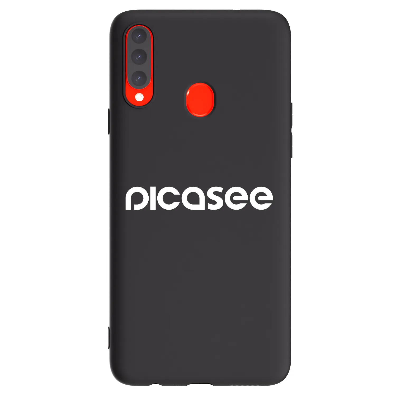 Picasee silikonowe czarne etui na Samsung Galaxy A20s - Picasee - new logo - white