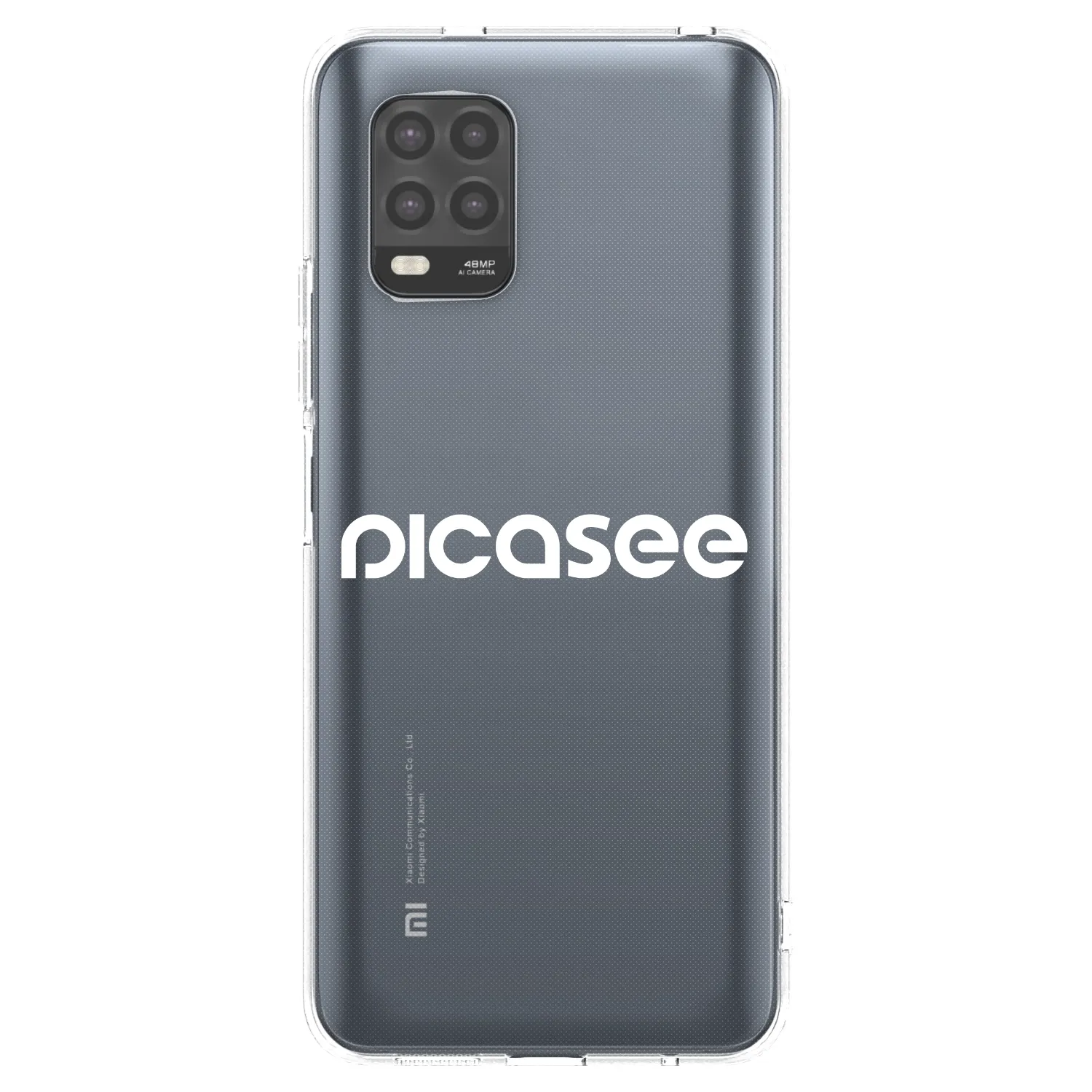 Picasee silikonowe przeźroczyste etui na Xiaomi Mi 10 Lite - Picasee - new logo - white