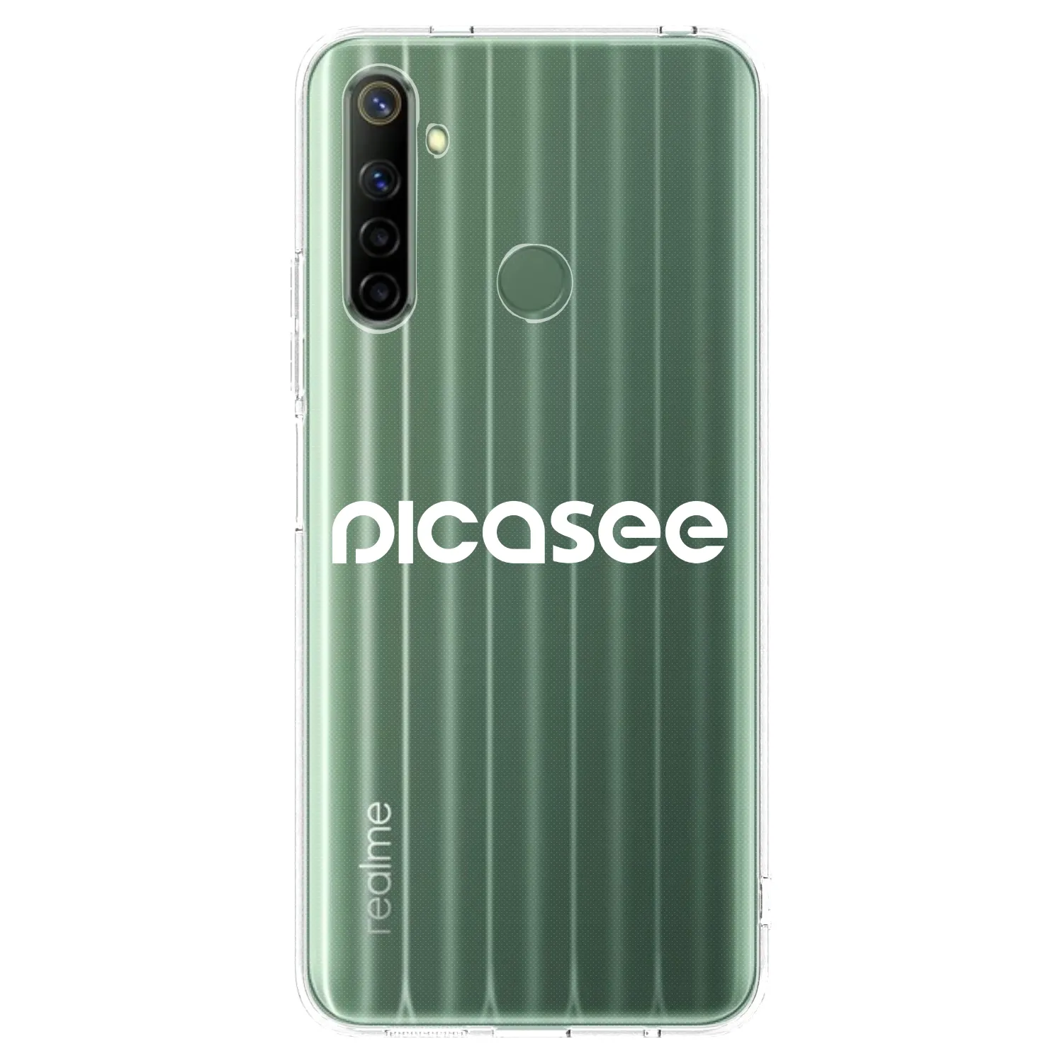 Picasee silikonowe przeźroczyste etui na Realme 6i - Picasee - new logo - white