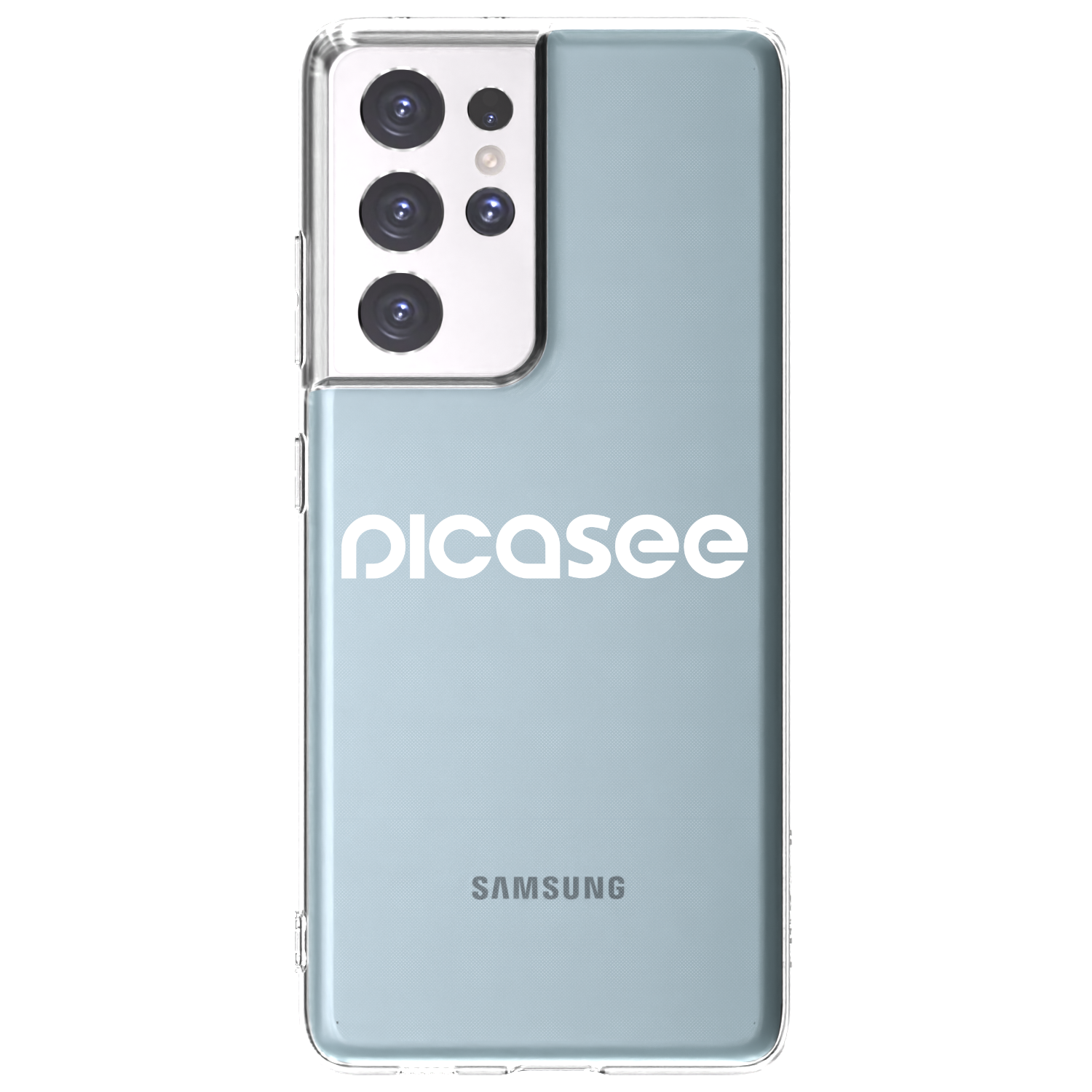 Picasee silikonowe przeźroczyste etui na Samsung Galaxy S21 Ultra 5G G998B - Picasee - new logo - white