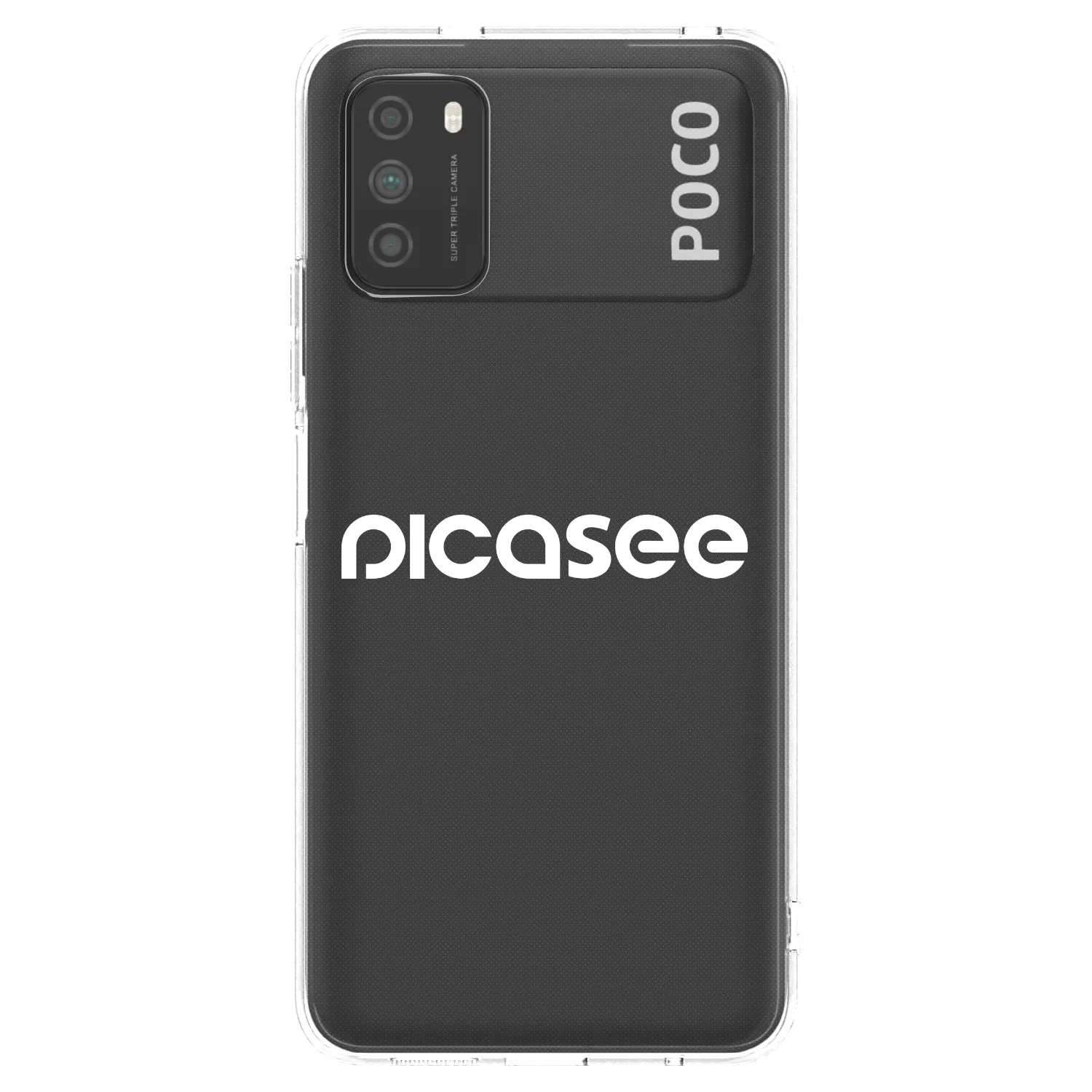 Picasee silikonowe przeźroczyste etui na Xiaomi Poco M3 - Picasee - new logo - white