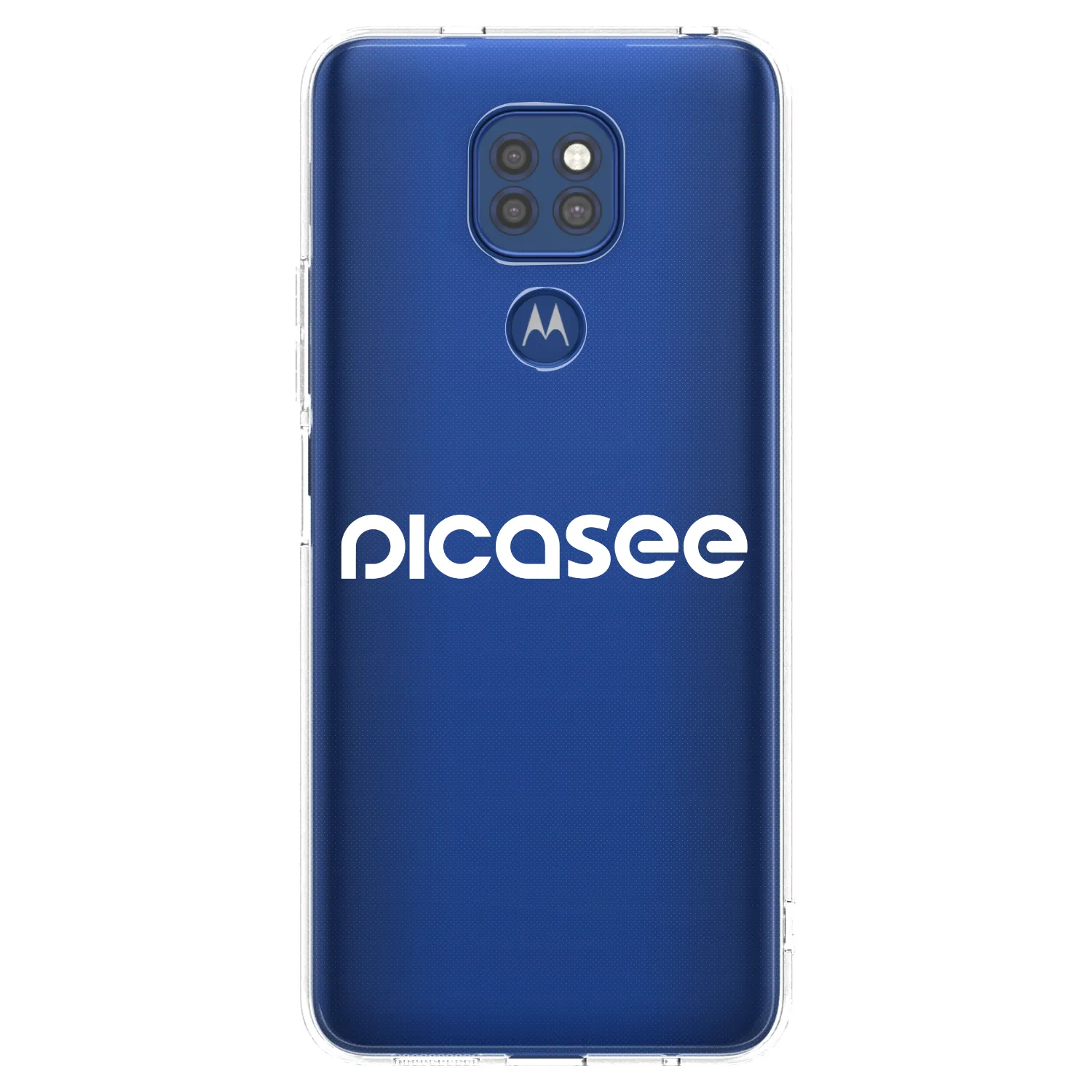 Picasee silikonowe przeźroczyste etui na Motorola Moto G9 Play - Picasee - new logo - white