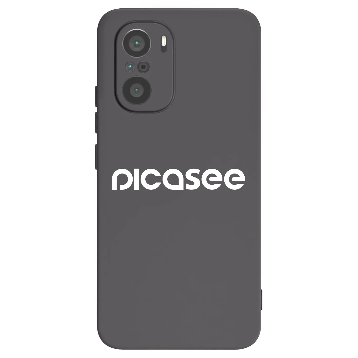 Picasee silikonowe czarne etui na Xiaomi Poco F3 - Picasee - new logo - white
