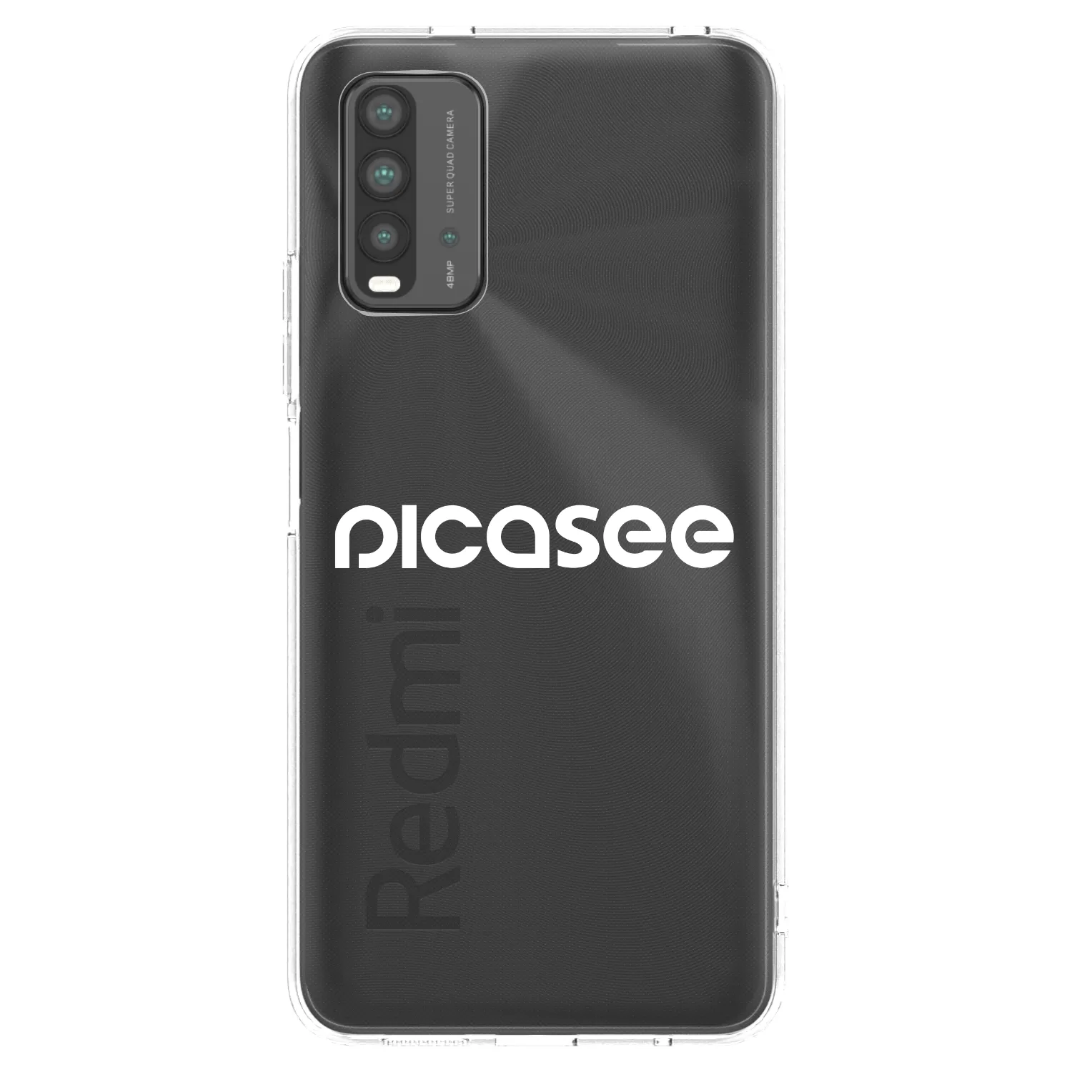 Picasee silikonowe przeźroczyste etui na Xiaomi Redmi 9T - Picasee - new logo - white