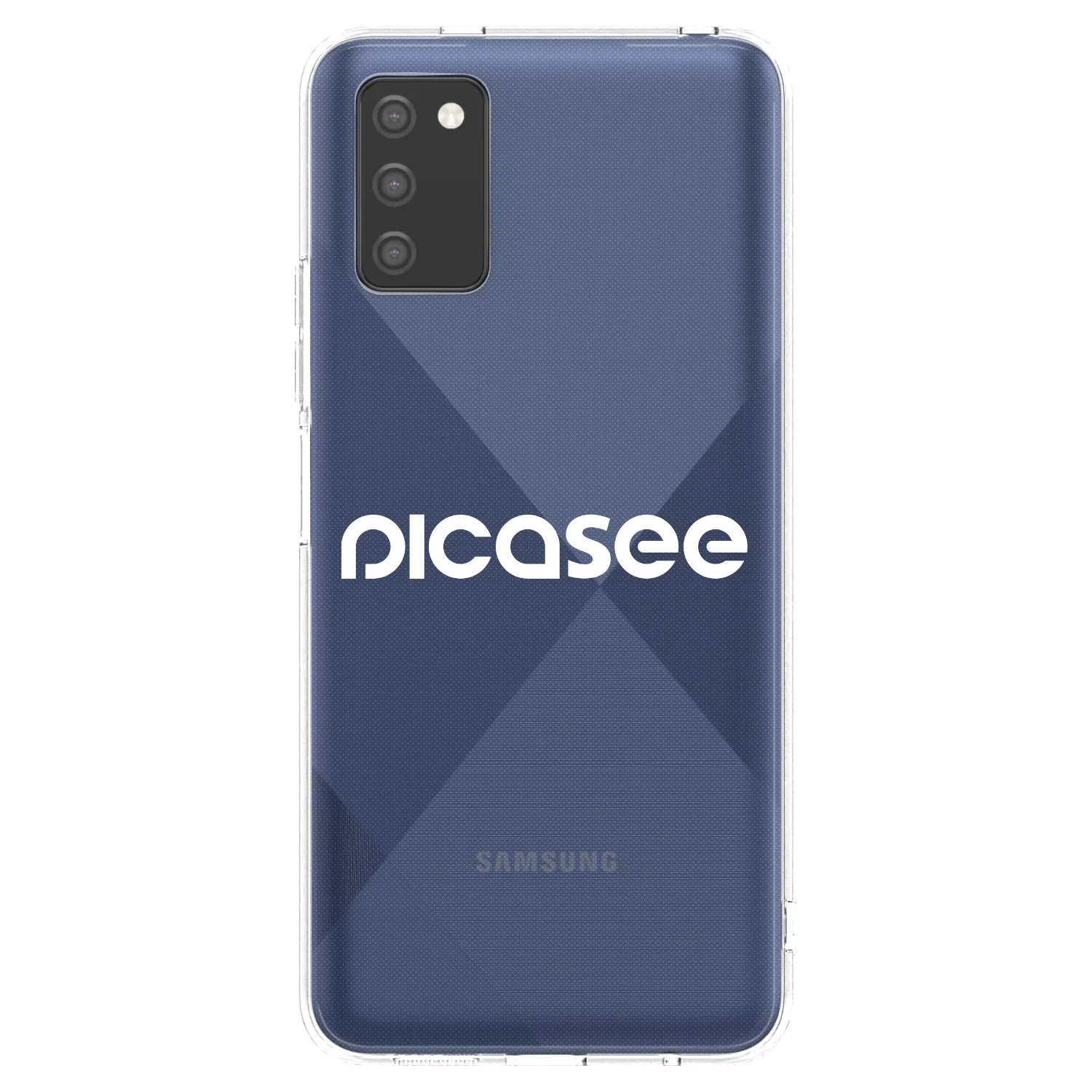 Picasee silikonowe przeźroczyste etui na Samsung Galaxy A02s A025G - Picasee - new logo - white