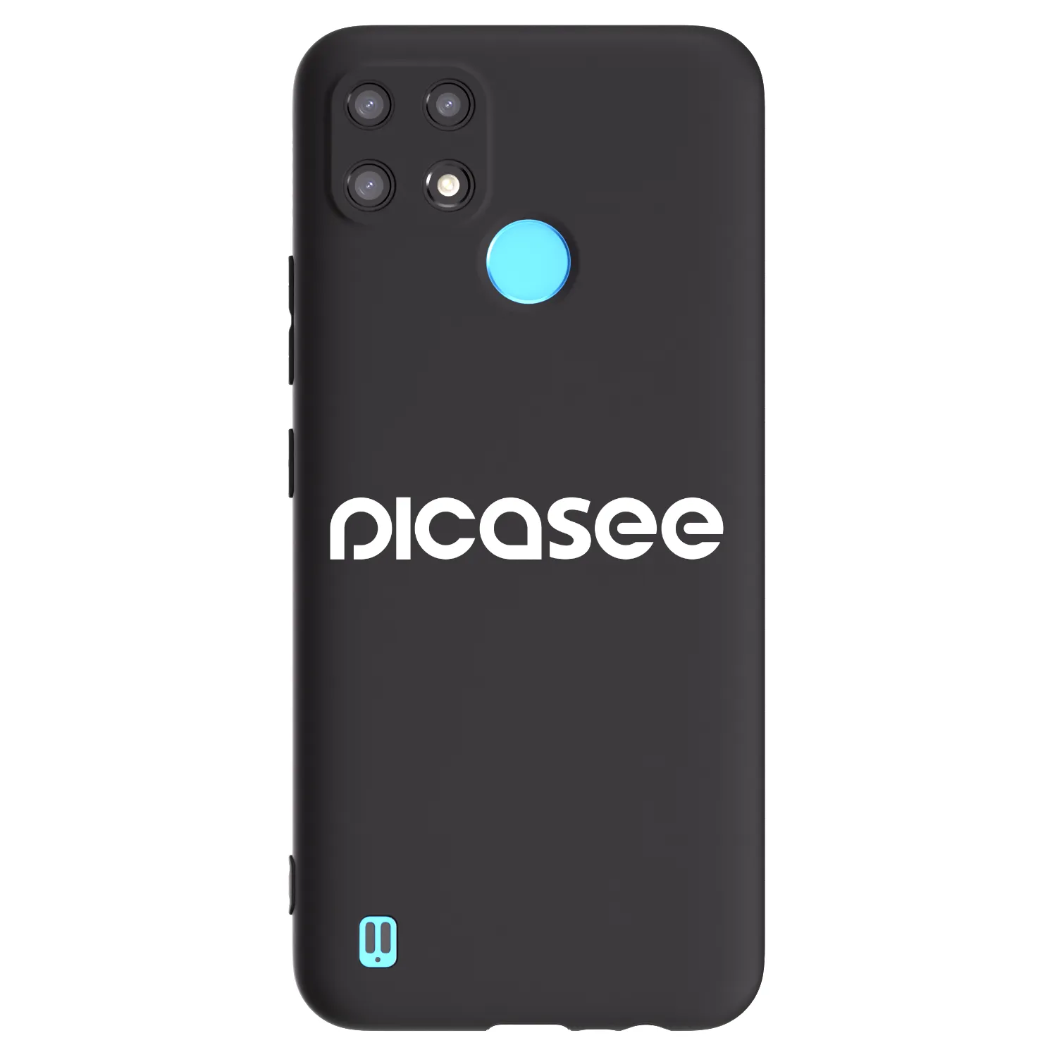 Picasee silikonowe czarne etui na Realme C21 - Picasee - new logo - white