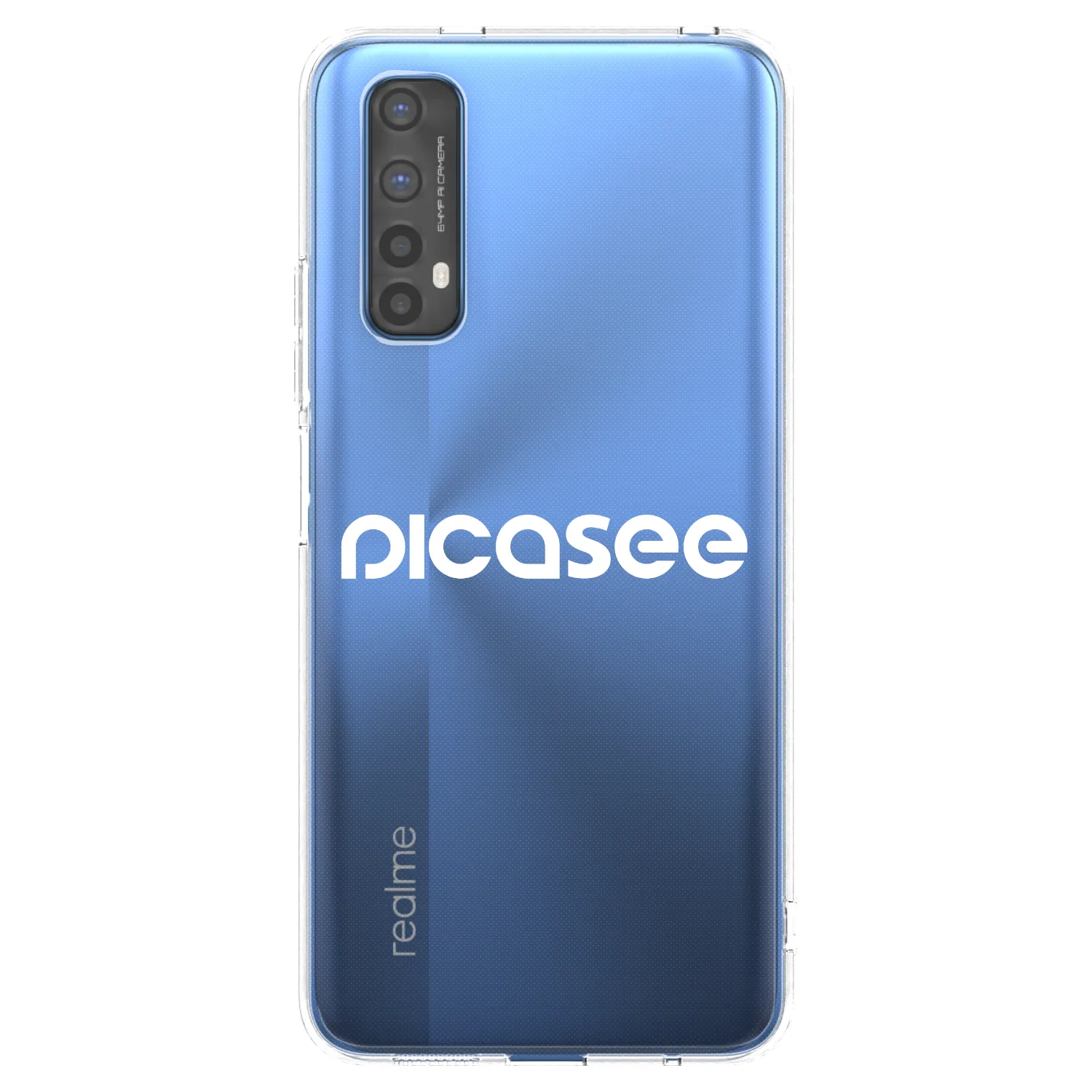 Picasee silikonowe przeźroczyste etui na Realme 7 - Picasee - new logo - white