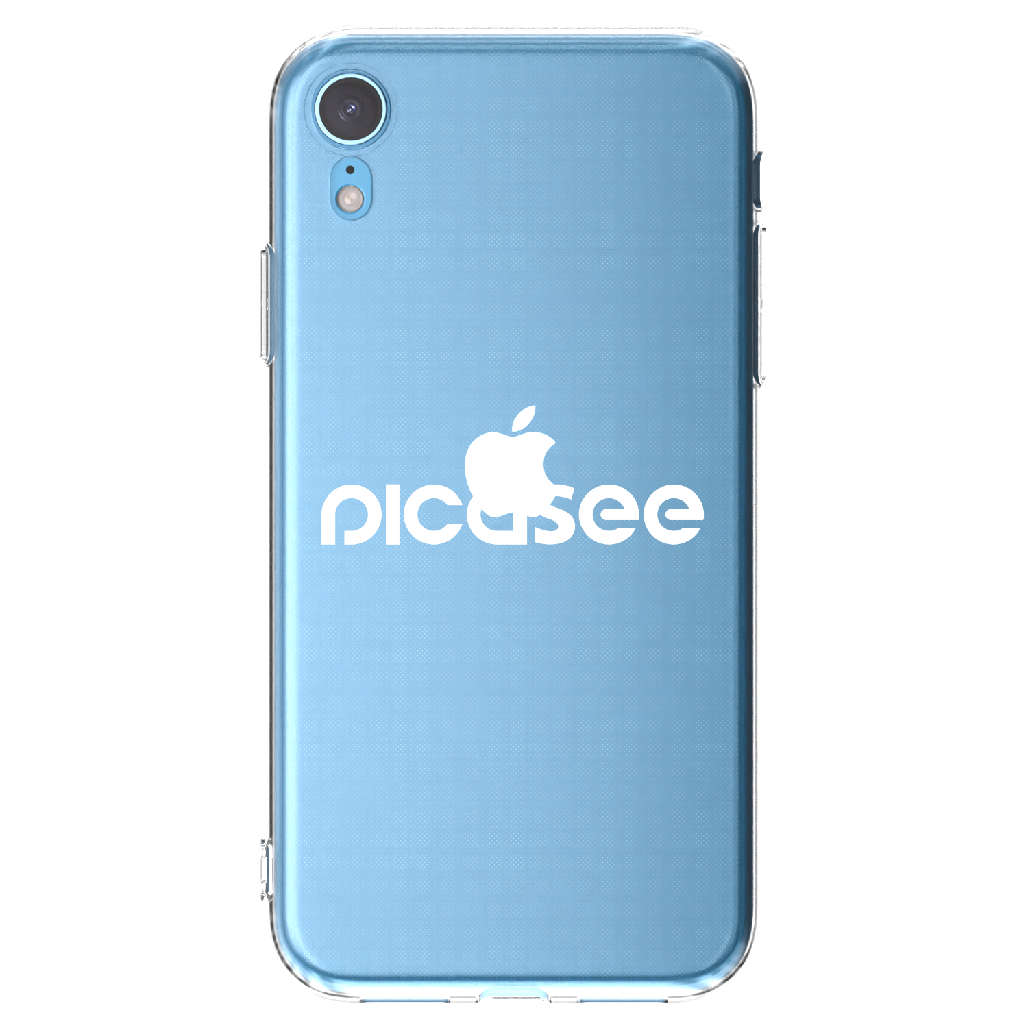 Picasee silikonowe przeźroczyste etui na Apple iPhone XR - Picasee - new logo - white