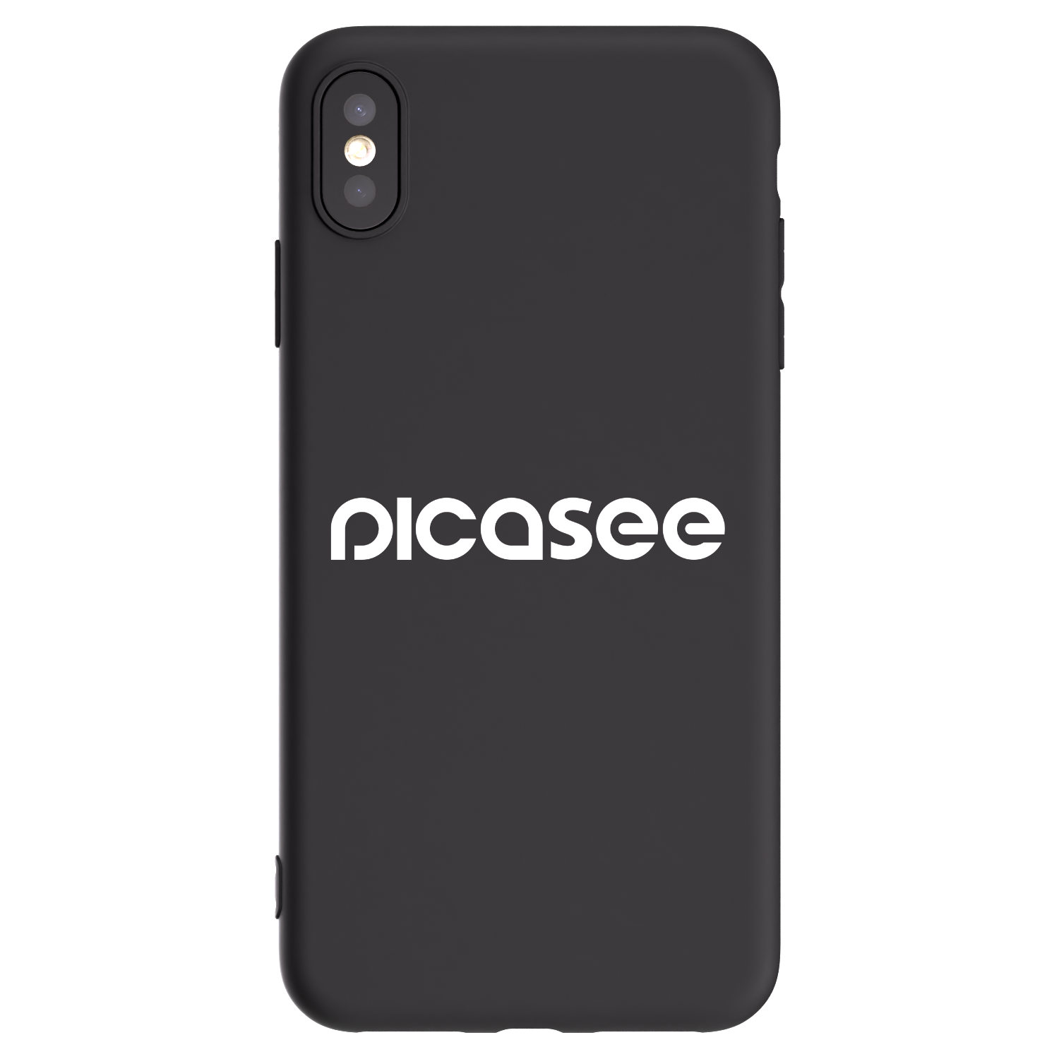 Picasee silikonowe czarne etui na Apple iPhone XS Max - Picasee - new logo - white