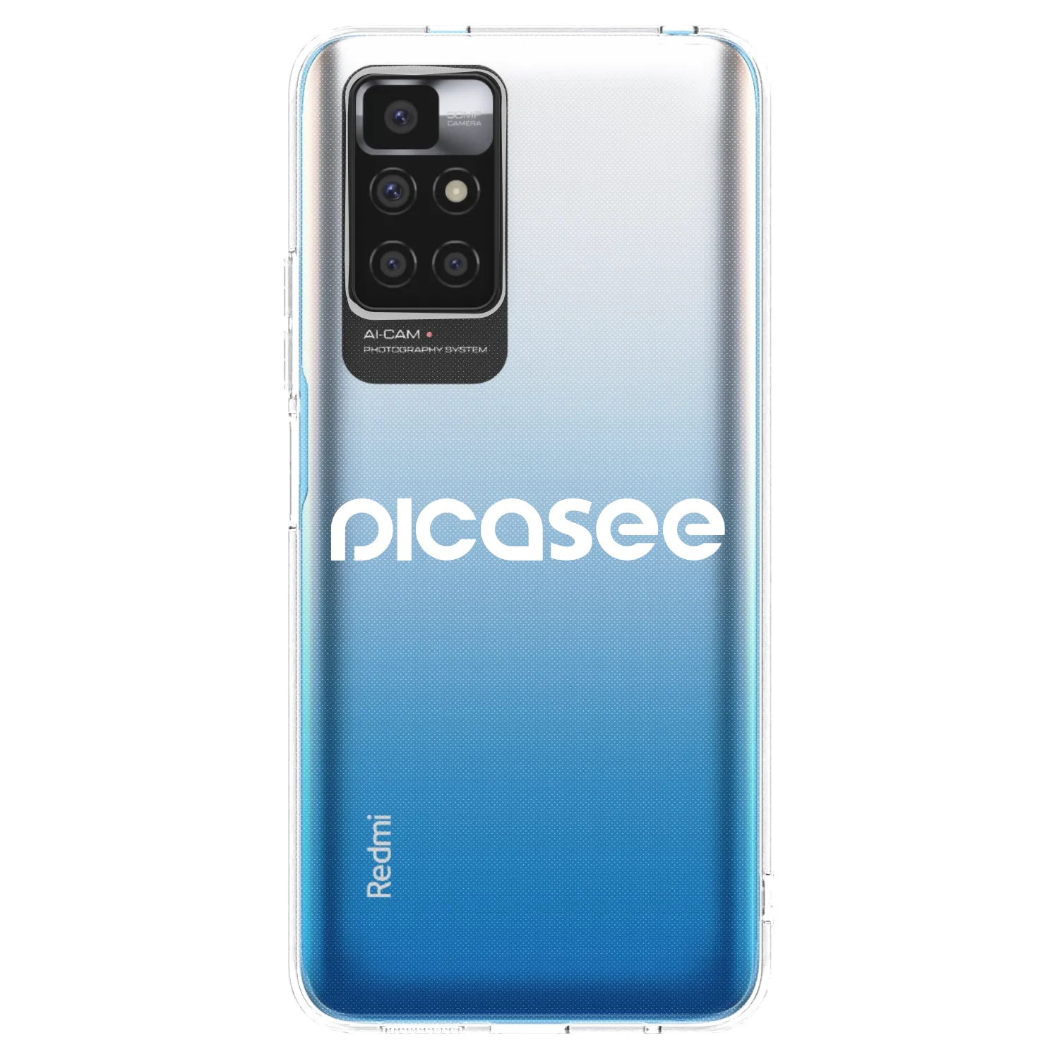 Picasee silikonowe przeźroczyste etui na Xiaomi Redmi 10 - Picasee - new logo - white