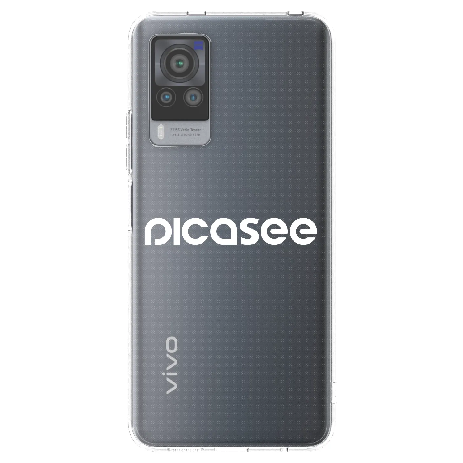 Picasee silikonowe przeźroczyste etui na Vivo X60 Pro 5G - Picasee - new logo - white