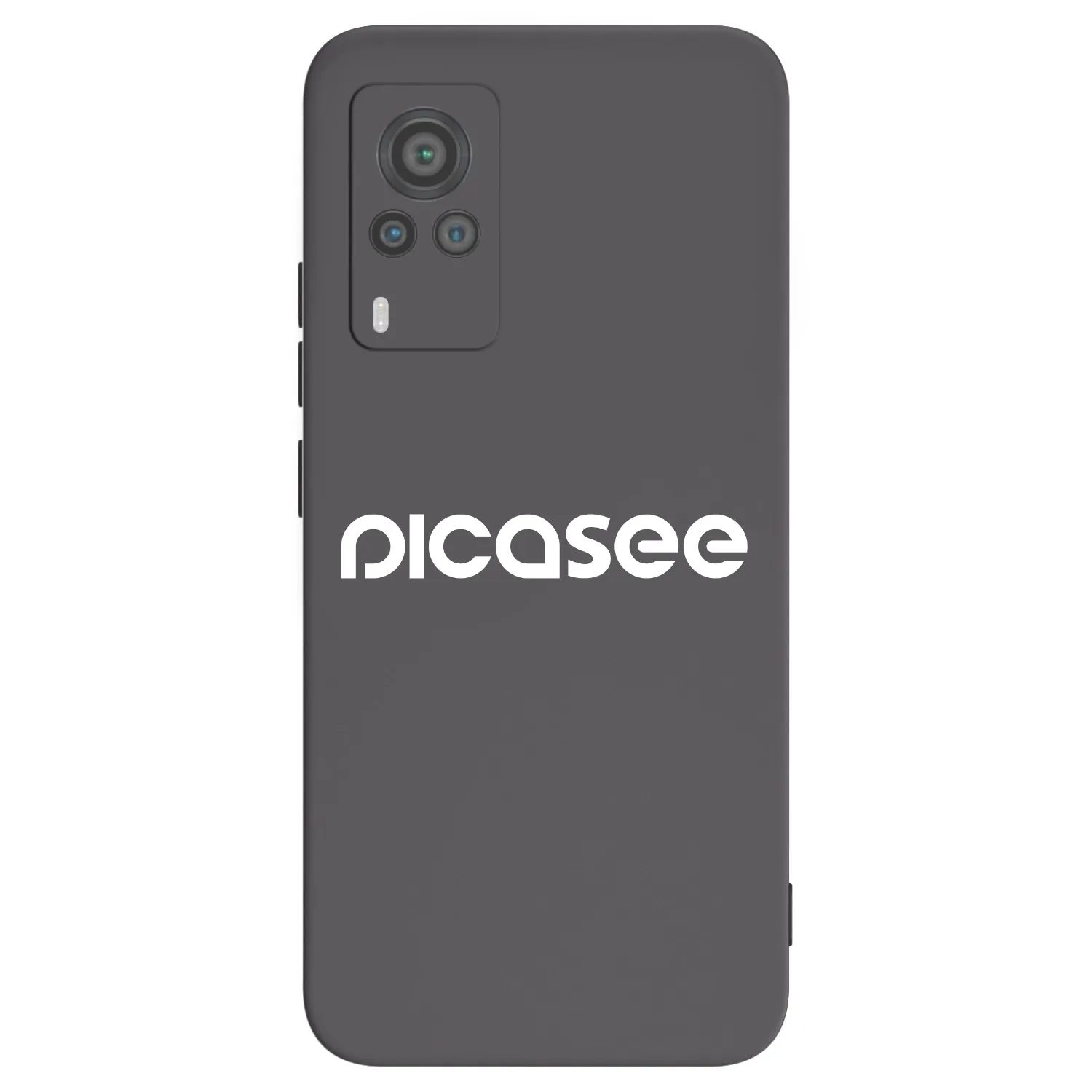 Picasee silikonowe czarne etui na Vivo X60 Pro 5G - Picasee - new logo - white