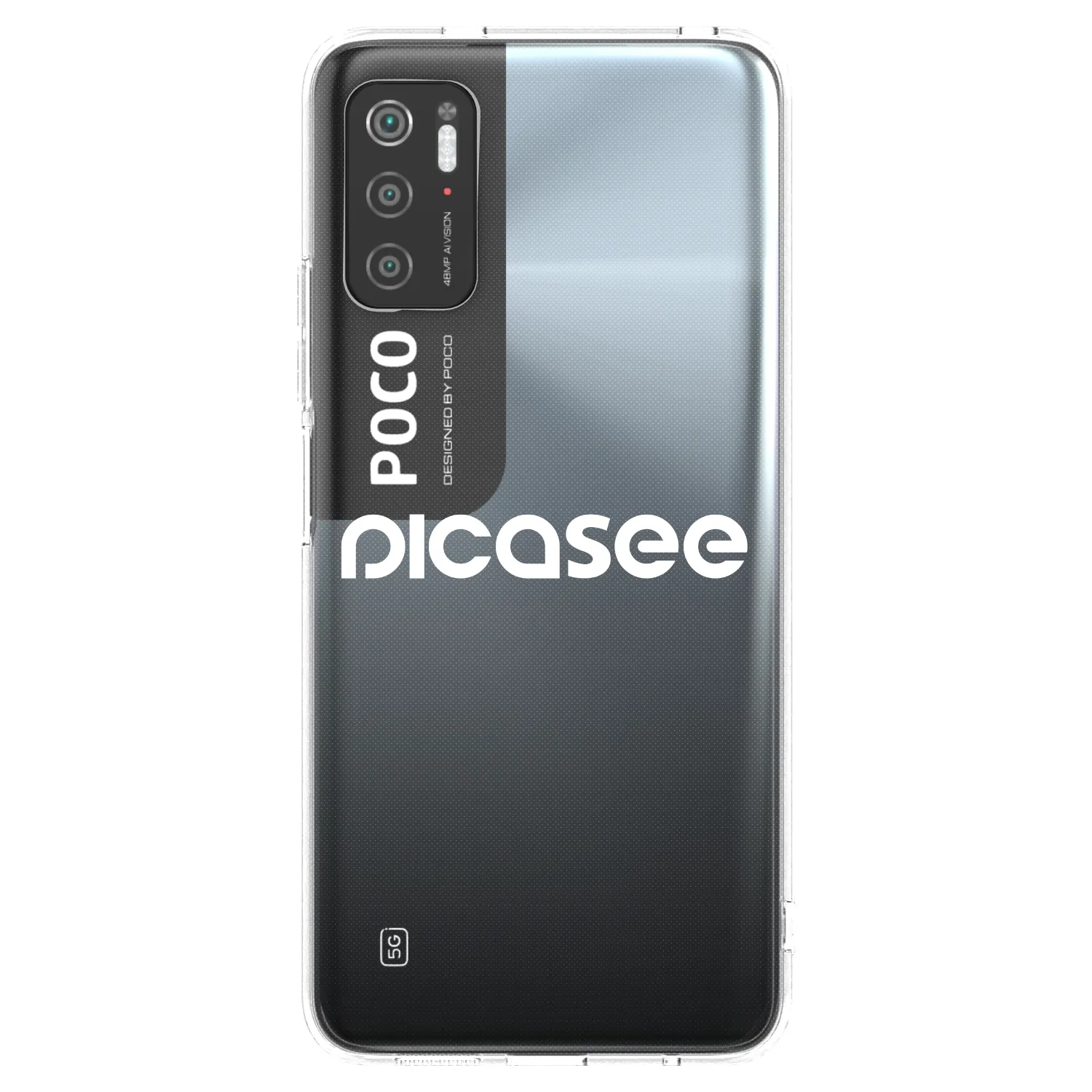 Picasee silikonowe przeźroczyste etui na Xiaomi Poco M3 Pro 5G - Picasee - new logo - white