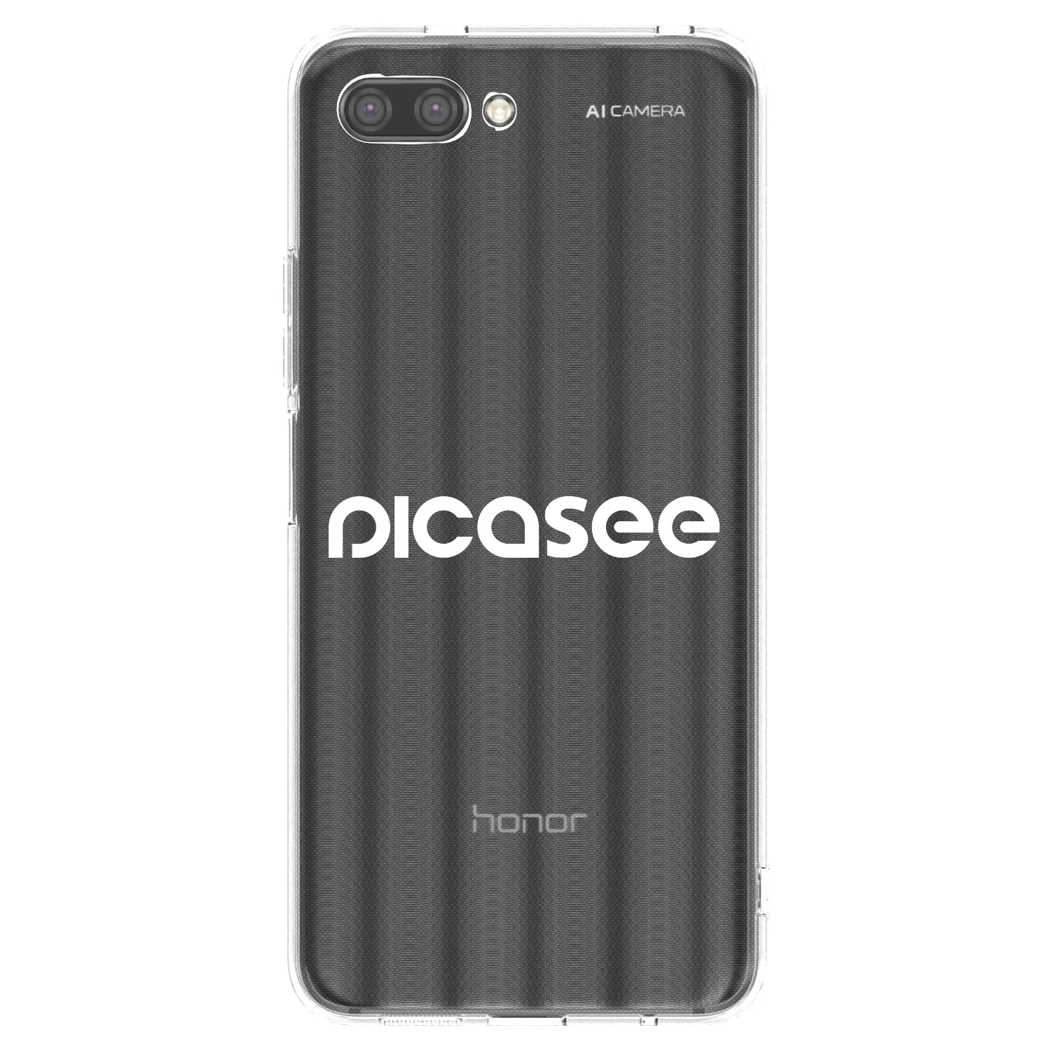 Picasee silikonowe przeźroczyste etui na Honor 10 - Picasee - new logo - white