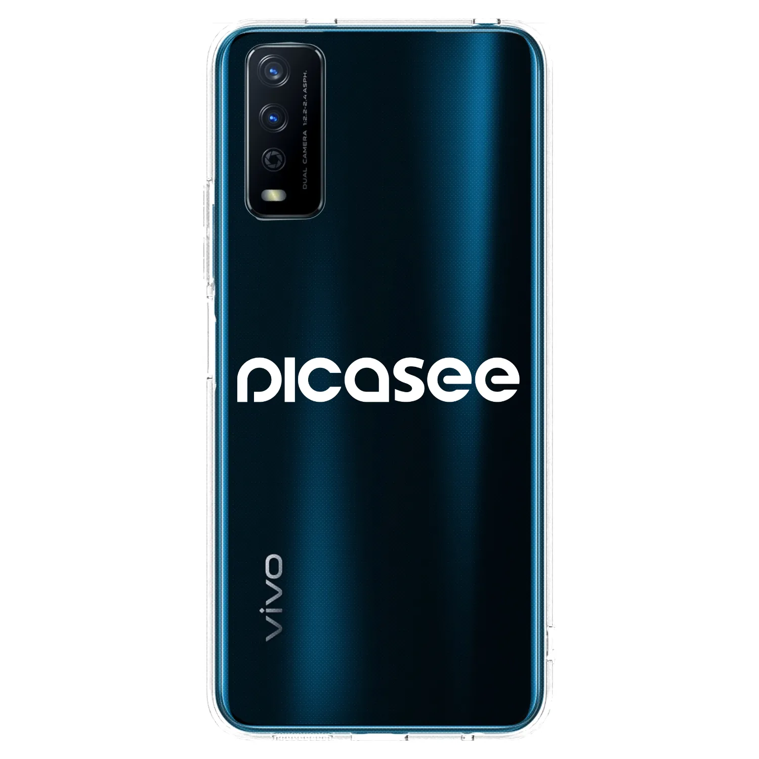 Picasee silikonowe przeźroczyste etui na Vivo Y11s - Picasee - new logo - white