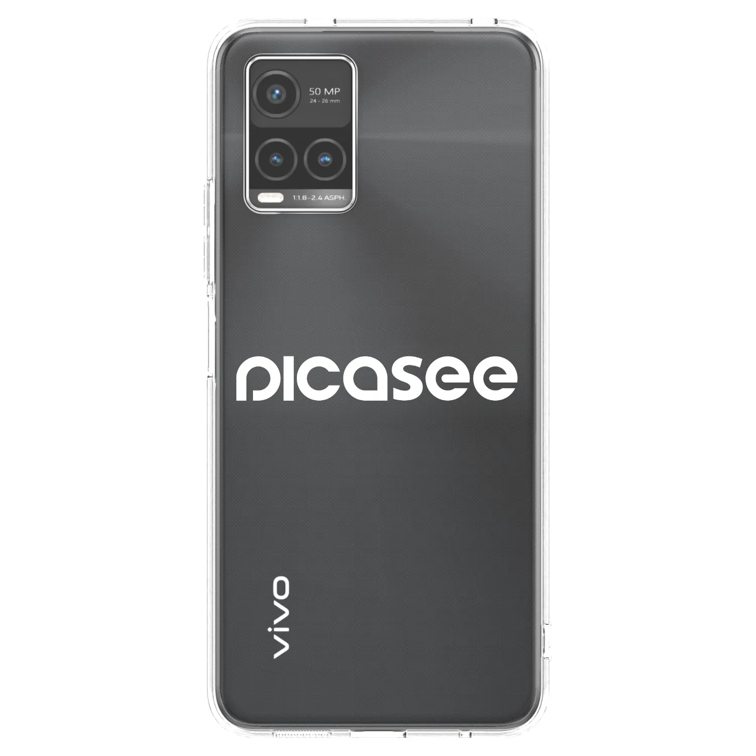 Picasee silikonowe przeźroczyste etui na Vivo Y33s - Picasee - new logo - white
