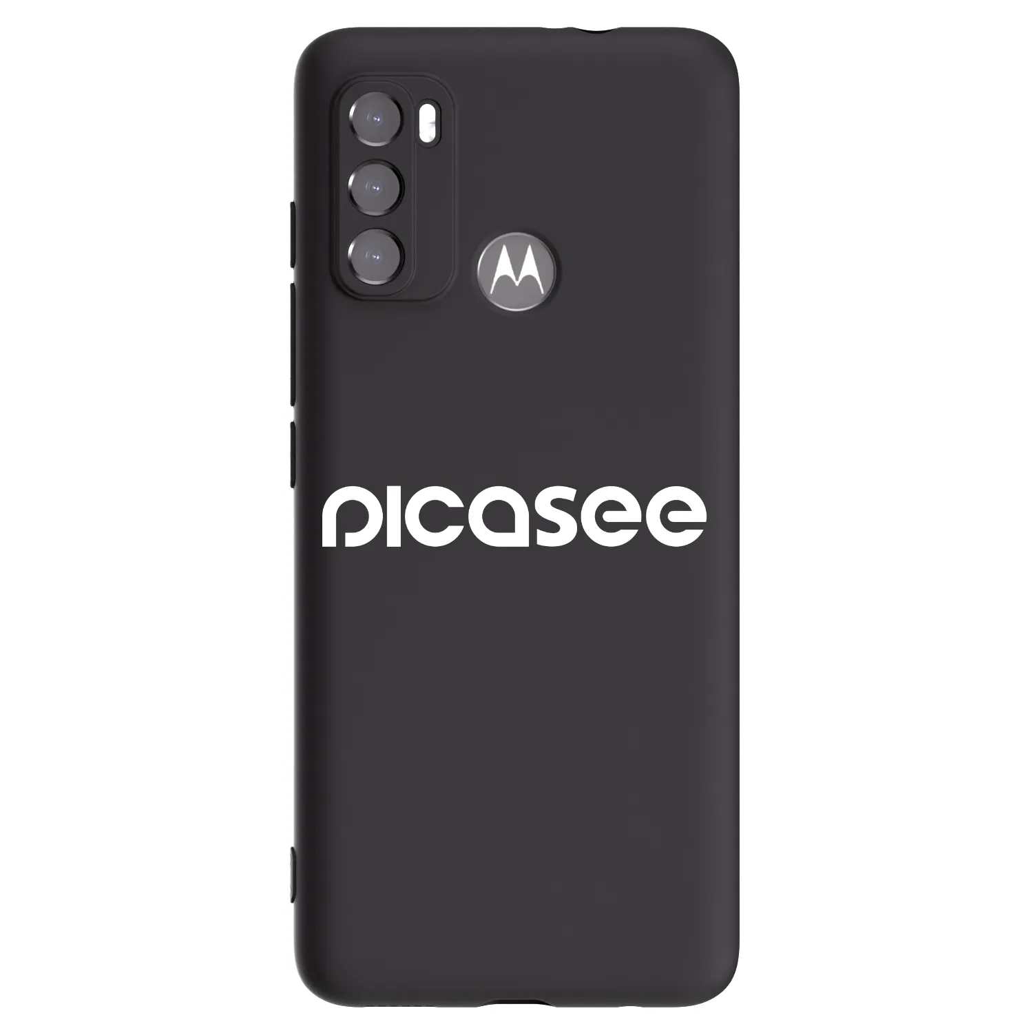 Picasee silikonowe czarne etui na Motorola Moto G60 - Picasee - new logo - white