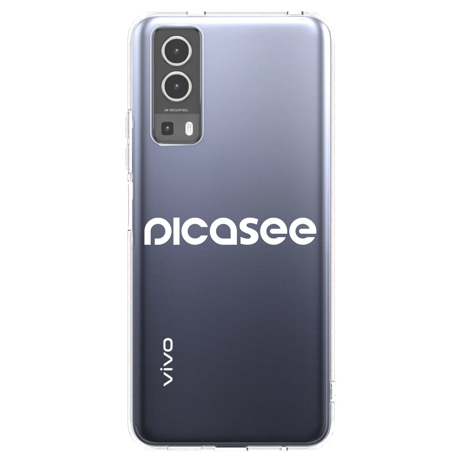 Picasee silikonowe przeźroczyste etui na Vivo Y72 5G - Picasee - new logo - white