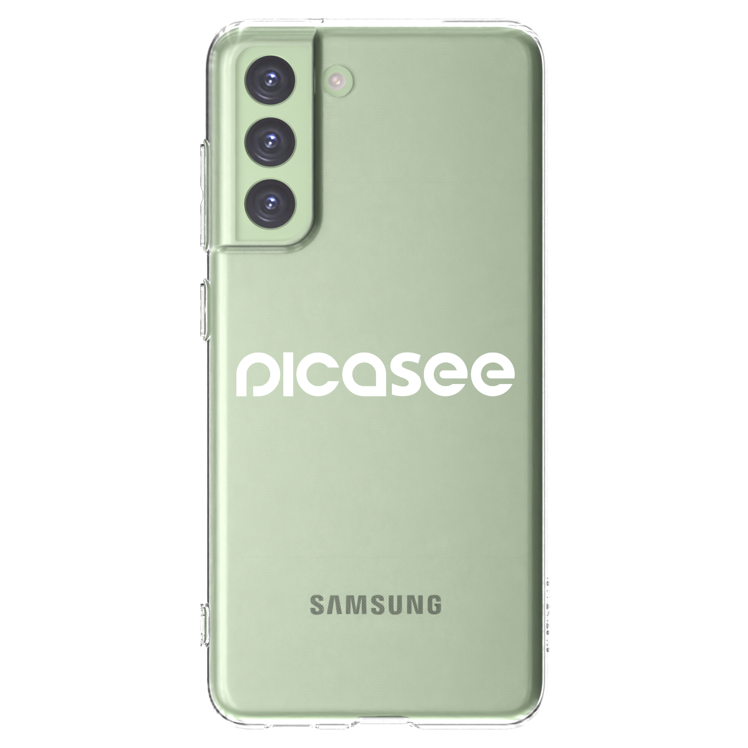 Picasee silikonowe przeźroczyste etui na Samsung Galaxy S21 FE 5G - Picasee - new logo - white
