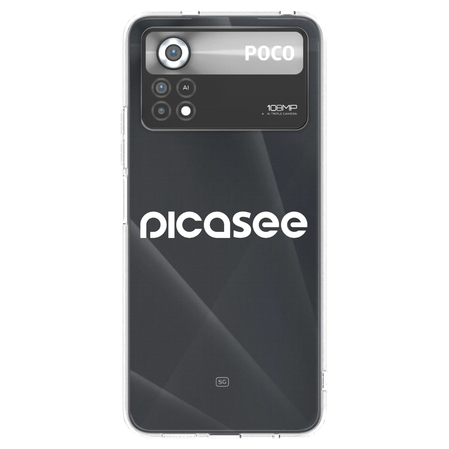 Picasee silikonowe przeźroczyste etui na Xiaomi Poco X4 Pro 5G - Picasee - new logo - white