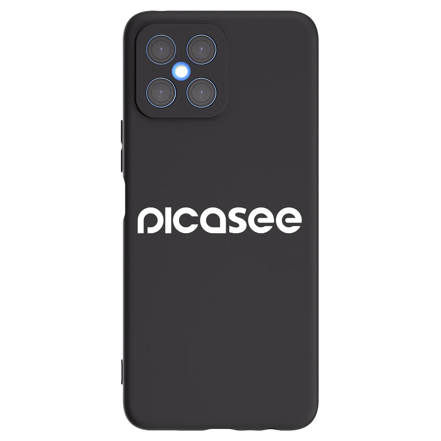Picasee silikonowe czarne etui na Honor X8 4G - Picasee - new logo - white