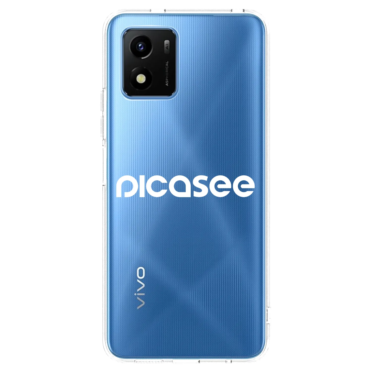 Picasee silikonowe przeźroczyste etui na Vivo Y01 - Picasee - new logo - white