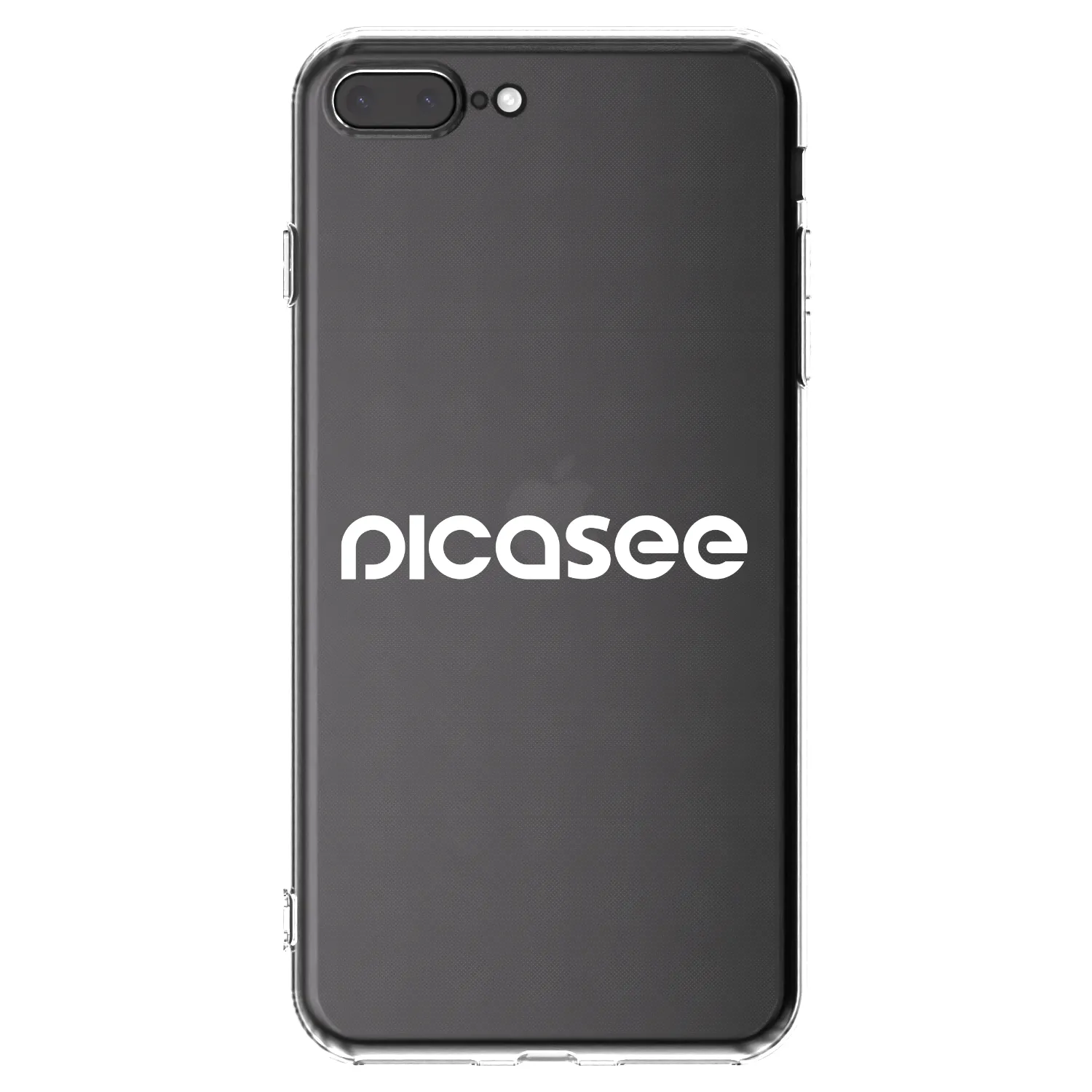 Picasee silikonowe przeźroczyste etui na Apple iPhone 8 Plus - Picasee - new logo - white