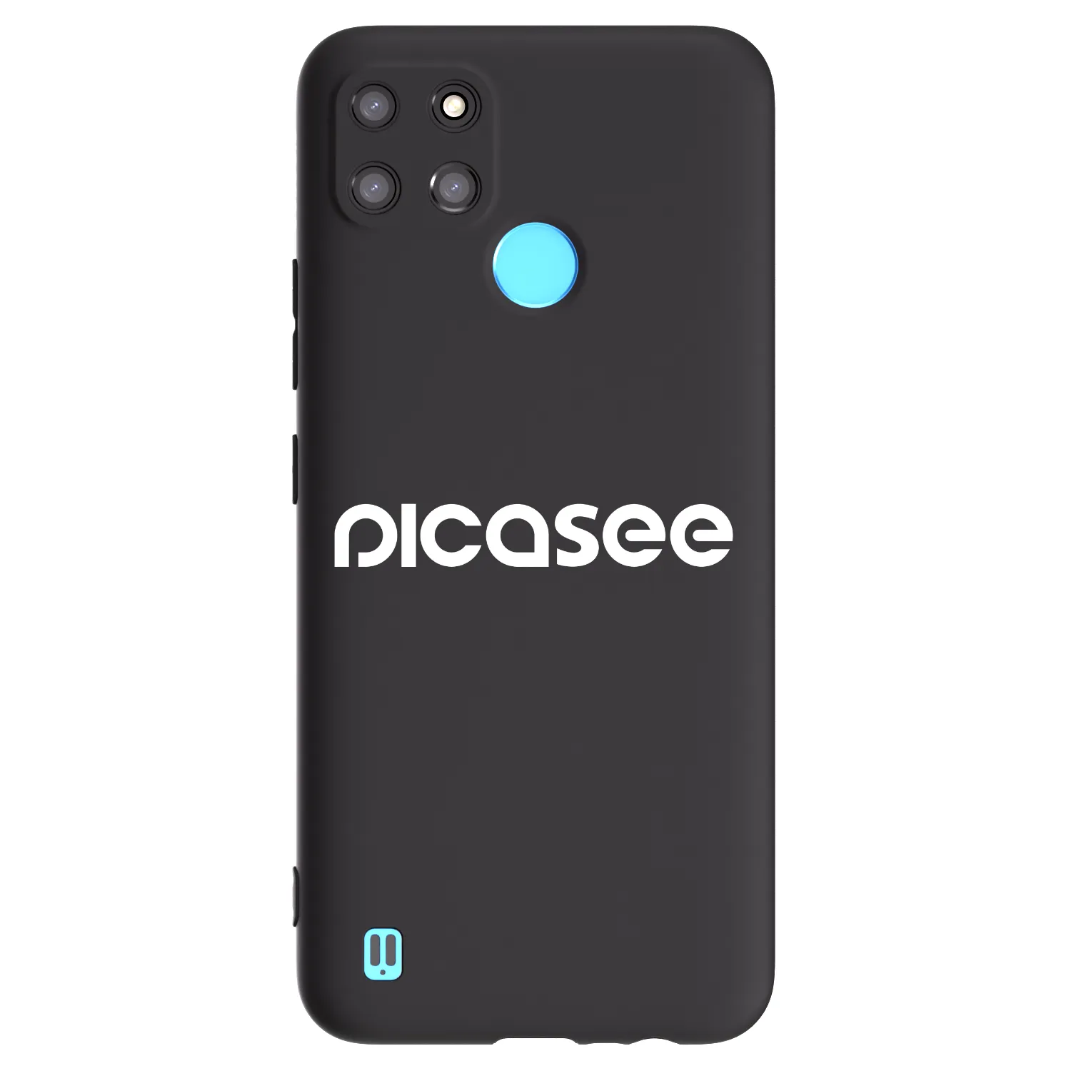Picasee silikonowe czarne etui na Realme C21Y - Picasee - new logo - white