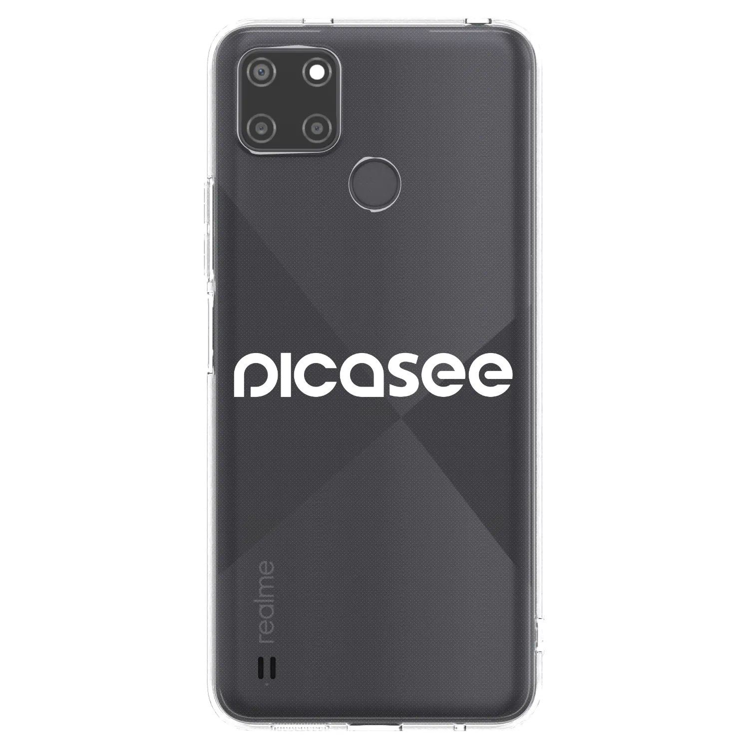 Picasee silikonowe przeźroczyste etui na Realme C21Y - Picasee - new logo - white