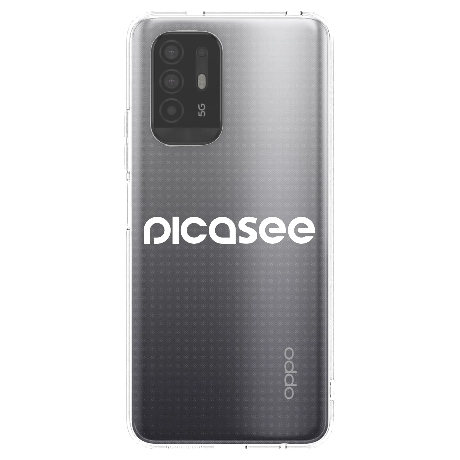 Picasee silikonowe przeźroczyste etui na OPPO A94 5G - Picasee - new logo - white