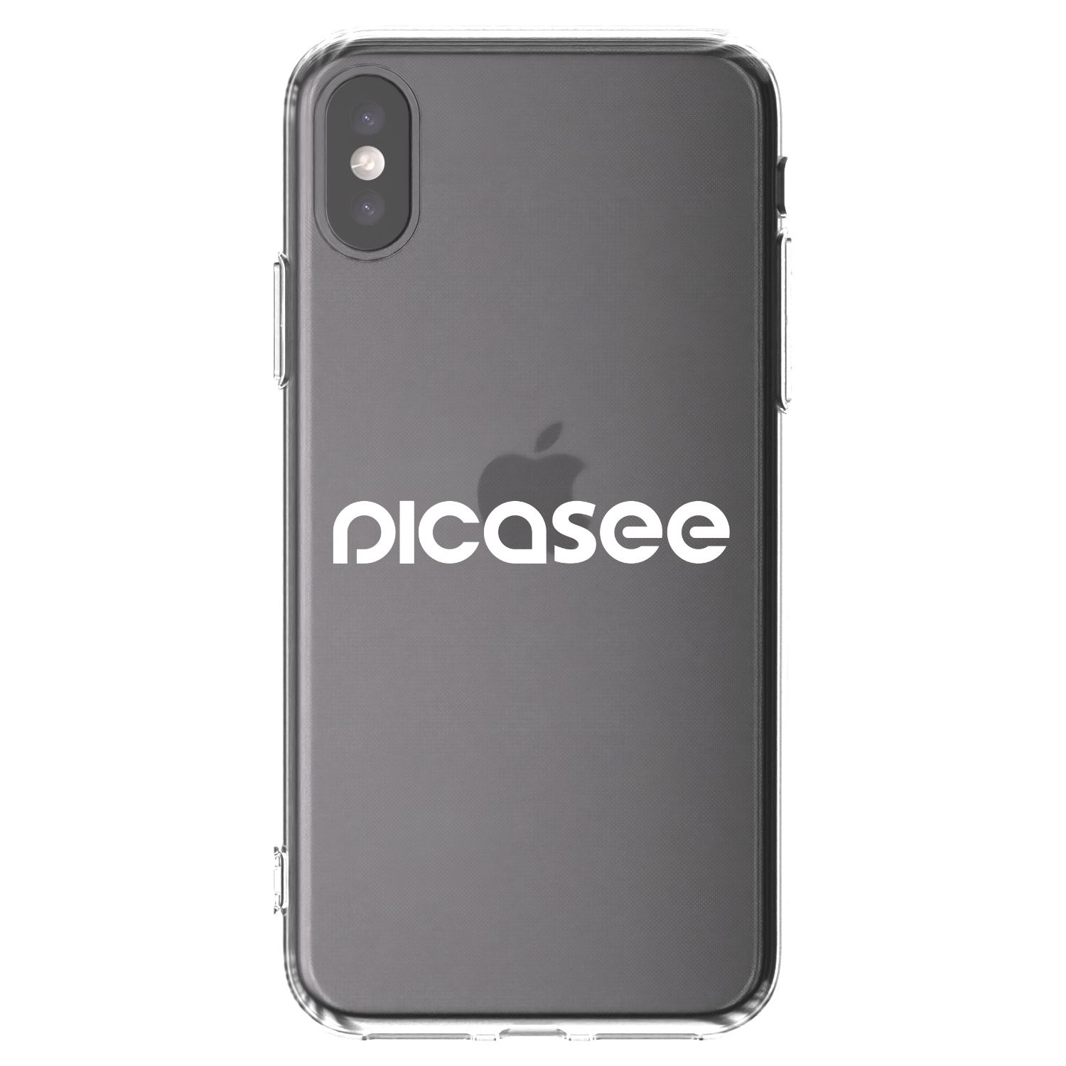 Picasee silikonowe przeźroczyste etui na Apple iPhone X/XS - Picasee - new logo - white