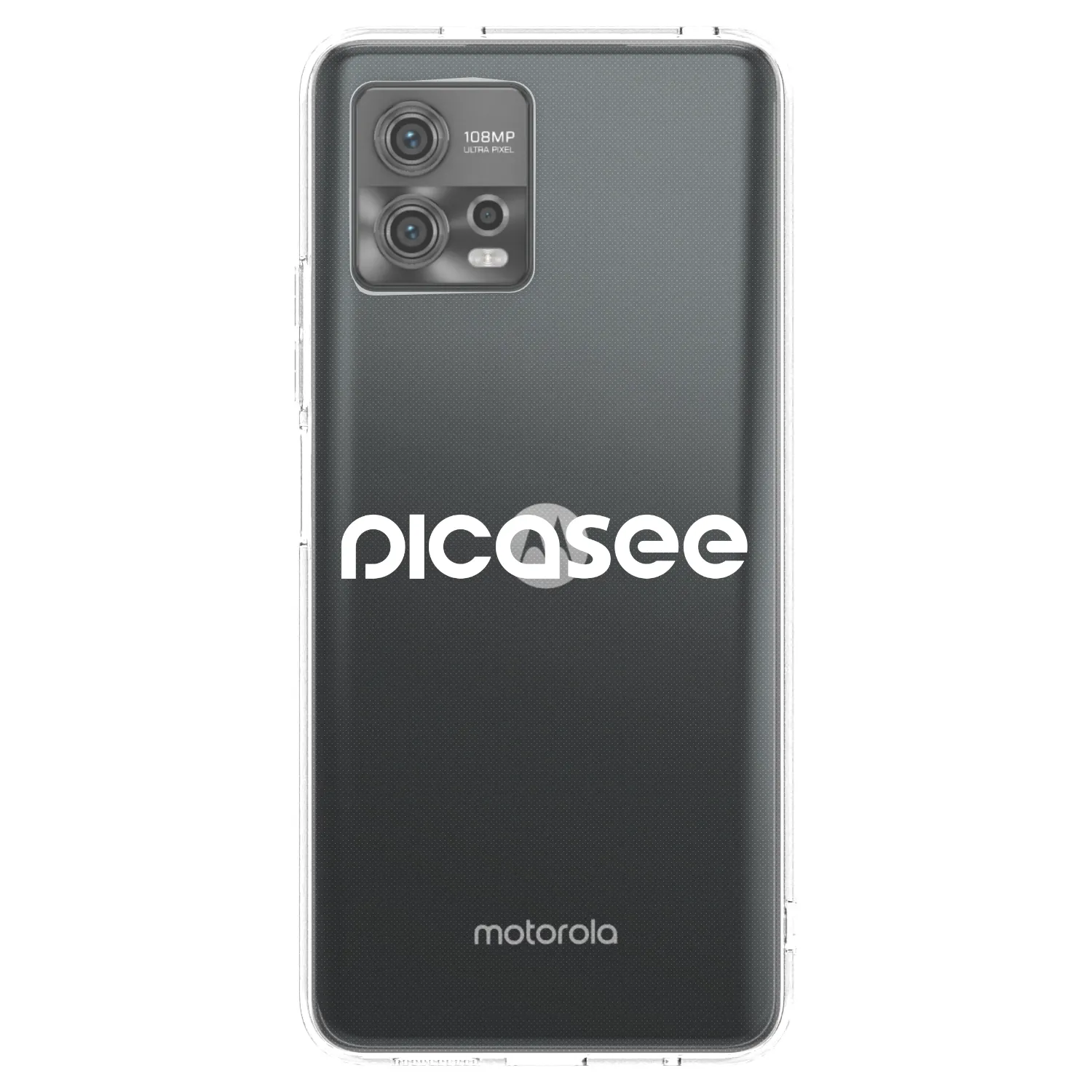 Picasee silikonowe przeźroczyste etui na Motorola Moto G72 - Picasee - new logo - white