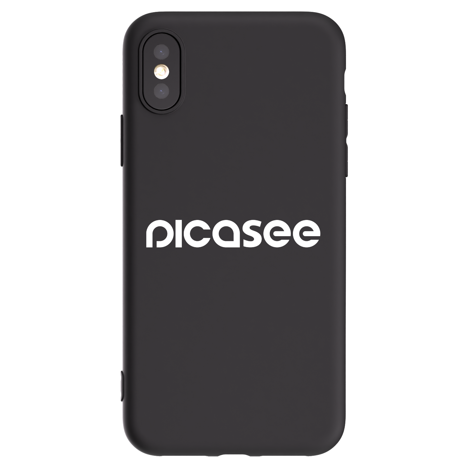 Picasee silikonowe czarne etui na Apple iPhone X/XS - Picasee - new logo - white