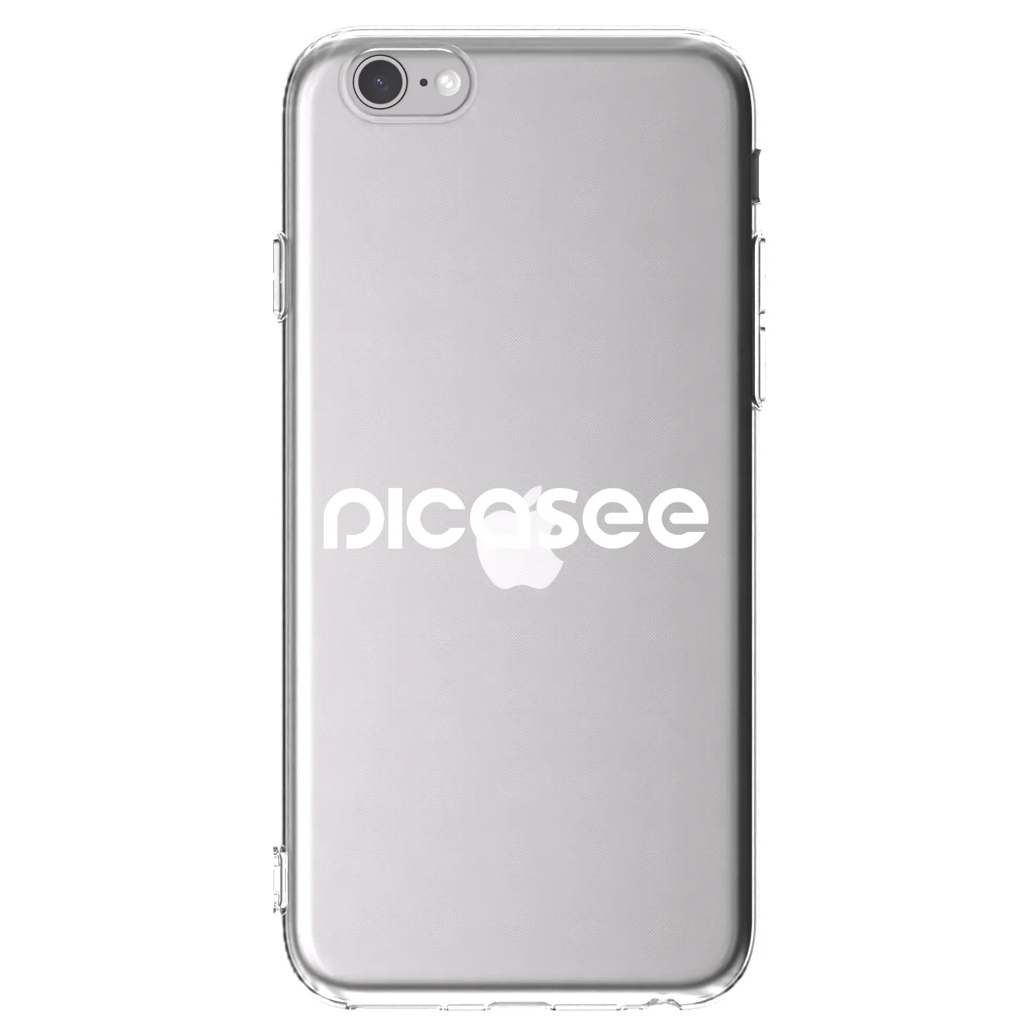Picasee silikonowe przeźroczyste etui na Apple iPhone 6/6S - Picasee - new logo - white