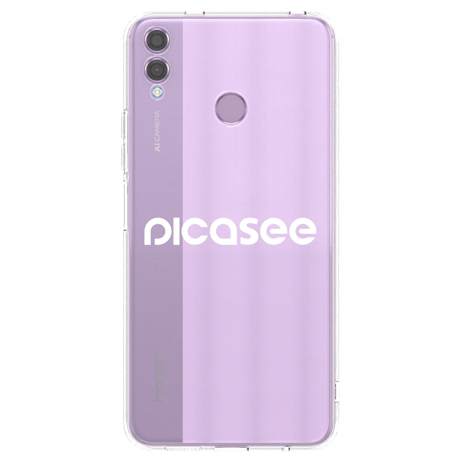 Picasee silikonowe przeźroczyste etui na Honor 8X - Picasee - new logo - white