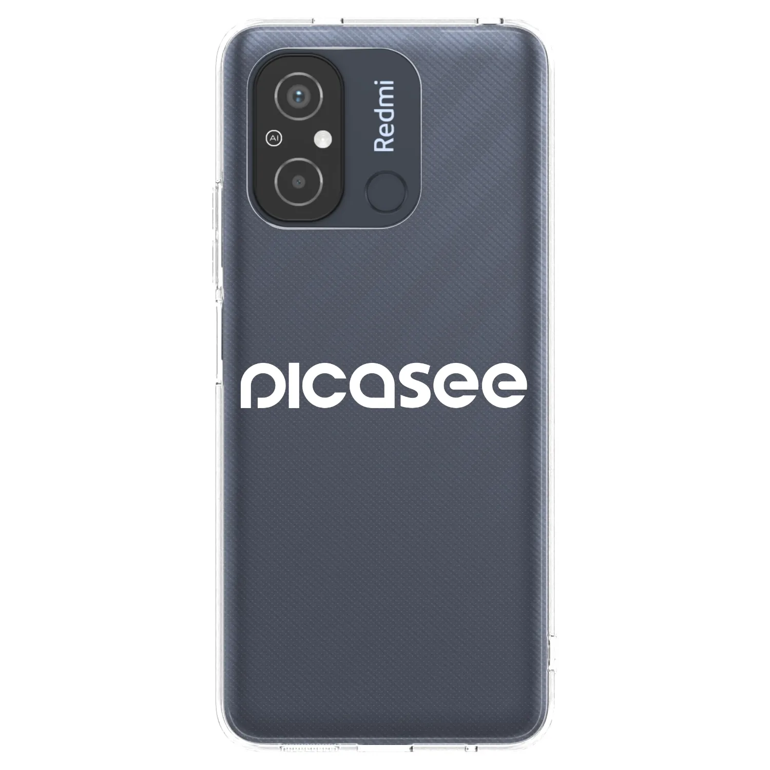 Picasee silikonowe przeźroczyste etui na Xiaomi Redmi 12C - Picasee - new logo - white
