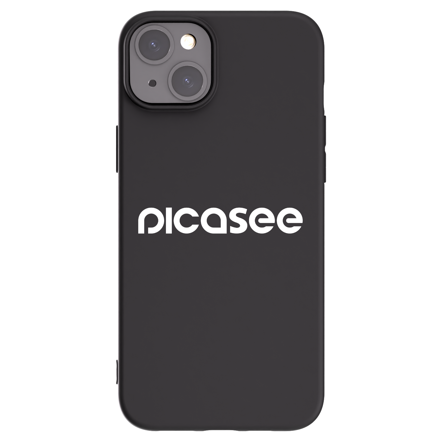 Picasee silikonowe czarne etui na Apple iPhone 15 Plus - Picasee - new logo - white