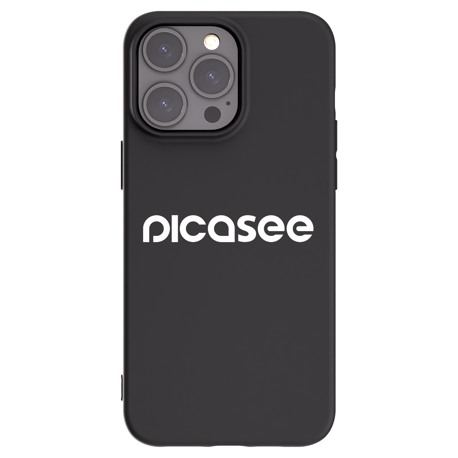 Picasee silikonowe czarne etui na Apple iPhone 15 Pro Max - Picasee - new logo - white