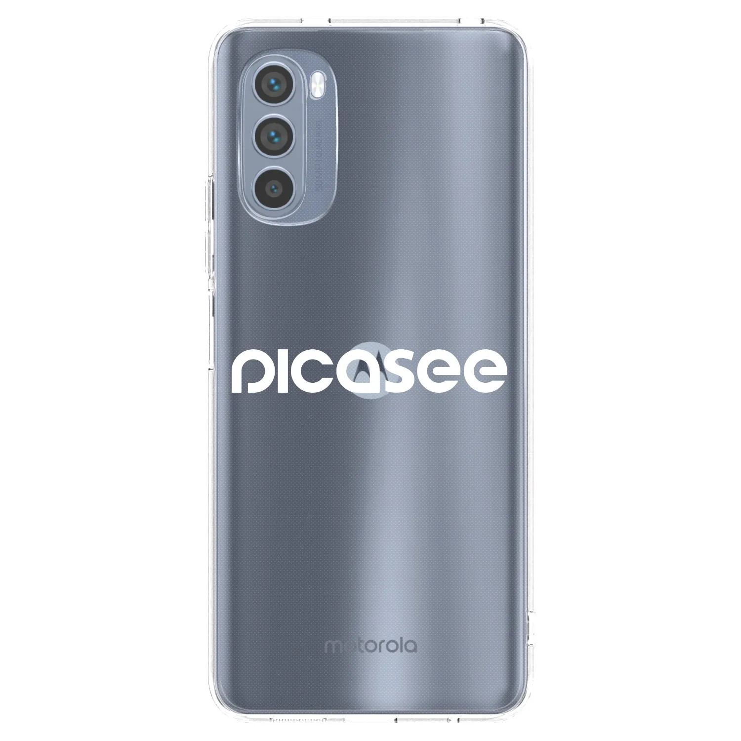 Picasee silikonowe przeźroczyste etui na Motorola Moto G62 - Picasee - new logo - white
