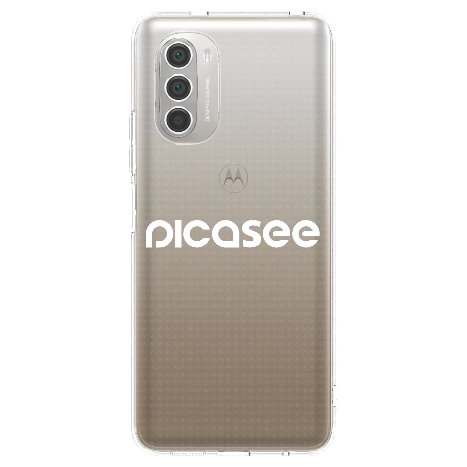 Picasee silikonowe przeźroczyste etui na Motorola Moto G51 - Picasee - new logo - white