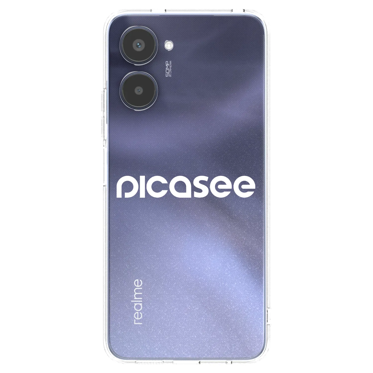 Picasee silikonowe przeźroczyste etui na Realme 10 4G - Picasee - new logo - white