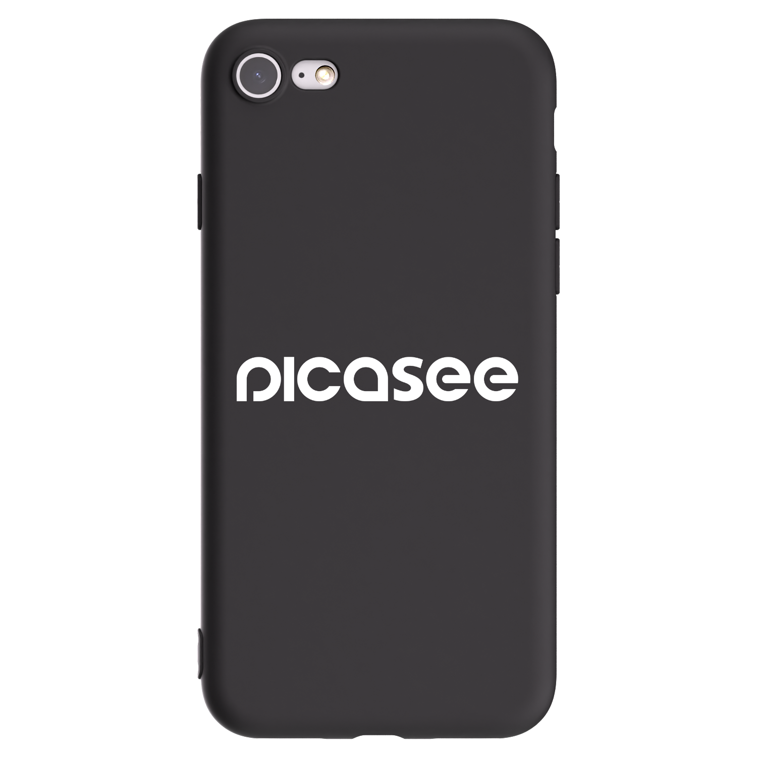 Picasee silikonowe czarne etui na Apple iPhone 7 - Picasee - new logo - white